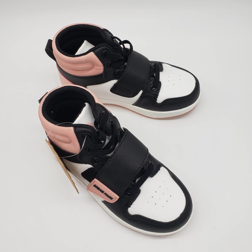 Dream Pairs Toddler Girls Freestyle Black White Pink High Top Basketball Shoes 9